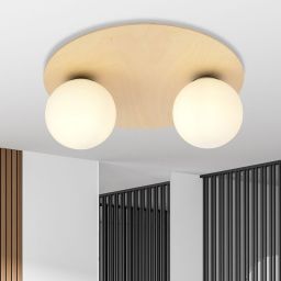 Emibig Kenzo lampa podsufitowa 2x10 W drewno-opal 1142/2B