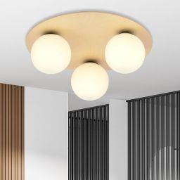Emibig Kenzo lampa podsufitowa 3x10 W drewno-opal 1142/3B