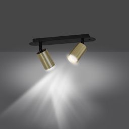 Emibig Zen lampa podsufitowa 2x8 W czarna-złota 622/2