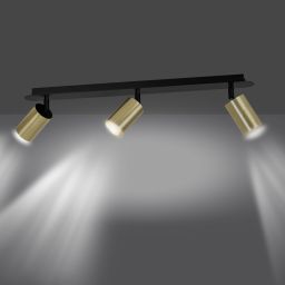 Emibig Zen lampa podsufitowa 3x8 W czarna-złota 622/3