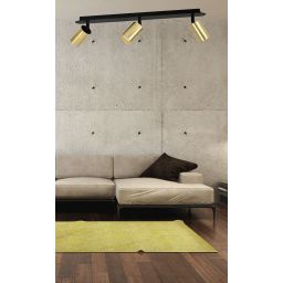 Emibig Zen lampa podsufitowa 3x8 W czarna-złota 622/3