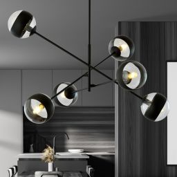 Emibig Linear lampa podsufitowa 6x10 W czarna-przezroczysta 1168/6