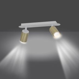 Emibig Zen lampa podsufitowa 2x8 W biała-złota 623/2
