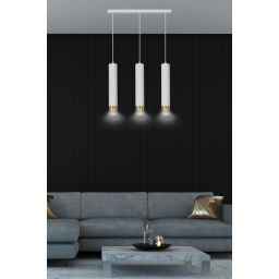 Emibig Kibo lampa wisząca 3x8 W biała-złota 642/3