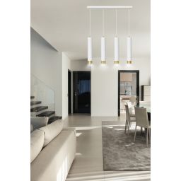 Emibig Kibo lampa wisząca 4x8 W biała-złota 642/4