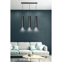 Emibig lampa wisząca 3x8 W czarna-chrom 643/3