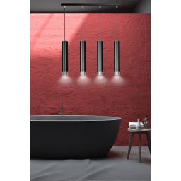 Emibig Kibo lampa wisząca 4x8 W czarna-chrom 643/4