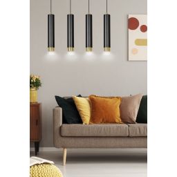 Emibig Kibo lampa wisząca 4x8 W czarna-złota 644/4