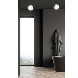 Emibig Pregos lampa podsufitowa 2x10 W czarna-mleczny 670/2