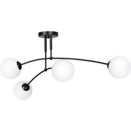 Emibig Pregos lampa podsufitowa 4x10 W czarna-mleczny 670/4