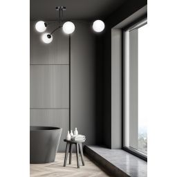 Emibig Pregos lampa podsufitowa 4x10 W czarna-mleczny 670/4