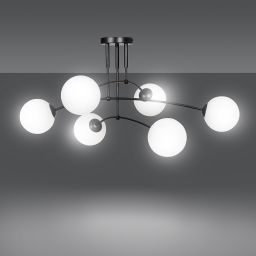 Emibig Pregos lampa podsufitowa 6x10 W czarna 670/6