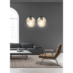 Emibig Istar lampa wisząca 2x15 W czarna-bursztynowa 677/2