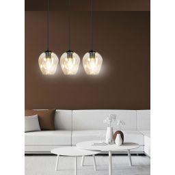 Emibig Istar lampa wisząca 3x15 W czarna-bursztynowa 677/3