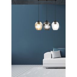 Emibig Istar lampa wisząca 3x15 W czarna-przezroczysta-bursztynowa-grafitowa 678/3
