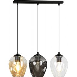 Emibig Istar lampa wisząca 3x15 W czarna-przezroczysta-bursztynowa-grafitowa 678/3