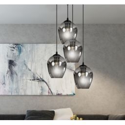 Emibig Istar lampa wisząca 4x15 W czarna-grafitowa 680/4PREM