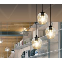Emibig Istar lampa wisząca 3x15 W czarna-bursztynowa 681/3PREM