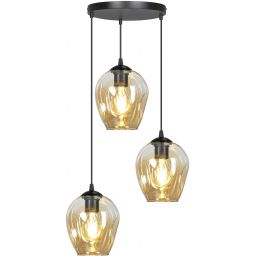 Emibig Istar lampa wisząca 3x15 W czarna-bursztynowa 681/3PREM