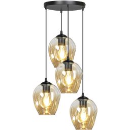 Emibig Istar lampa wisząca 4x15 W czarna-bursztynowa 681/4PREM