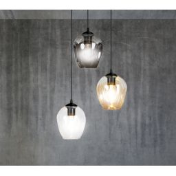 Emibig Istar lampa wisząca 3x15 W czarna-przezroczysta-bursztynowa-grafitowa 682/3PREM