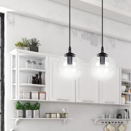 Emibig Cosmo lampa wisząca 2x10 W czarna-przezroczysta 711/2