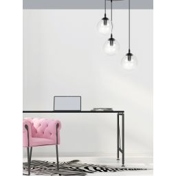 Emibig Cosmo lampa wisząca 3x10 W czarna-przezroczysta 711/3PREM