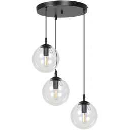 Emibig Cosmo lampa wisząca 3x10 W czarna-przezroczysta 711/3PREM