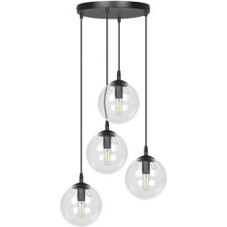 Emibig Cosmo lampa wisząca 4x10 W czarna-przezroczysta 711/4PREM