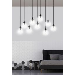 Emibig Cosmo lampa wisząca x10 W czarna-przezroczysta 711/9