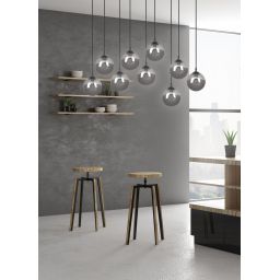 Emibig Cosmo lampa wisząca 9x10 W czarna-grafitowa 712/9