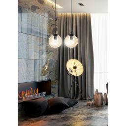 Emibig Cosmo lampa wisząca 2x10 W czarna-bursztynowa 713/2