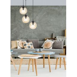 Emibig Cosmo lampa wisząca 3x10 W czarna-bursztynowa 713/3PREM
