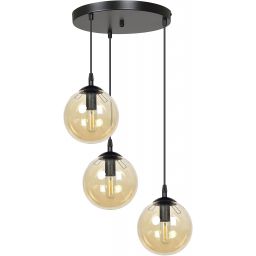 Emibig Cosmo lampa wisząca 3x10 W czarna-bursztynowa 713/3PREM