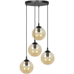 Emibig Cosmo lampa wisząca 4x10 W czarna-bursztynowa 713/4PREM