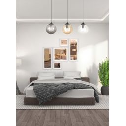 Emibig Cosmo lampa wisząca 3x10 W czarna-przezroczysta-bursztynowa-grafitowa 714/3