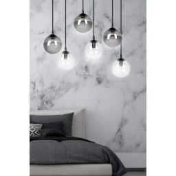 Emibig Cosmo lampa wisząca 6x10 W czarna 714/6M2