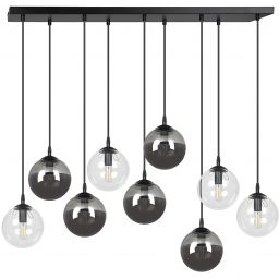 Emibig Cosmo lampa wisząca 9x10 W czarna-przezroczysta-grafitowa 714/9M2