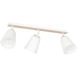 Emibig Atlas lampa podsufitowa 3x15 W biała-drewno 724/3