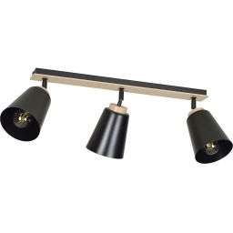 Emibig Atlas lampa podsufitowa 3x15 W czarna-drewno 725/3