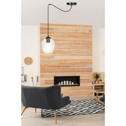 Emibig Level lampa wisząca 1x15 W czarna-przezroczysta 756/1