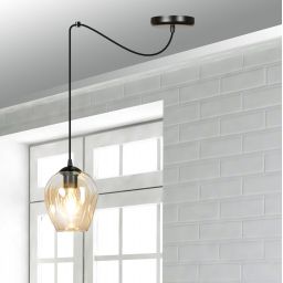 Emibig Level lampa wisząca 1x15 W czarna-bursztynowa 758/1