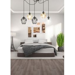 Emibig Level lampa wisząca 5x15 W czarna-przezroczysta-bursztynowa-grafitowa 759/5