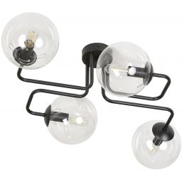 Emibig Brendi lampa podsufitowa 4x10 W czarna-przezroczysta 831/4