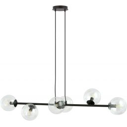 Emibig Rossi lampa wisząca 6x10 W czarna-przezroczysta 874/6