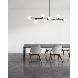 Emibig Rossi lampa wisząca 8x10 W czarna-przezroczysta 874/8