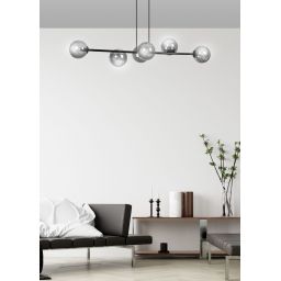 Emibig Rossi lampa wisząca 6x10 W czarna-grafitowa 875/6
