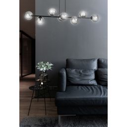 Emibig Rossi lampa wisząca 8x10 W czarna-grafitowa 875/8