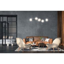 Emibig Rossi lampa wisząca 6x10 W czarna-bursztynowa 876/6