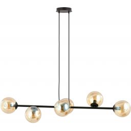 Emibig Rossi lampa wisząca 6x10 W czarna-bursztynowa 876/6